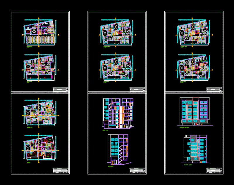 Departments Building DWG Full Project for AutoCAD