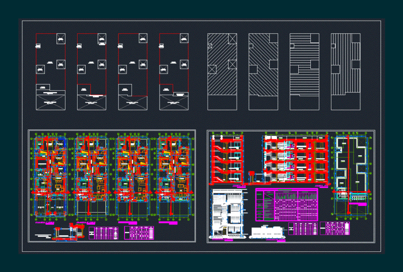 Departments Building DWG Section for AutoCAD