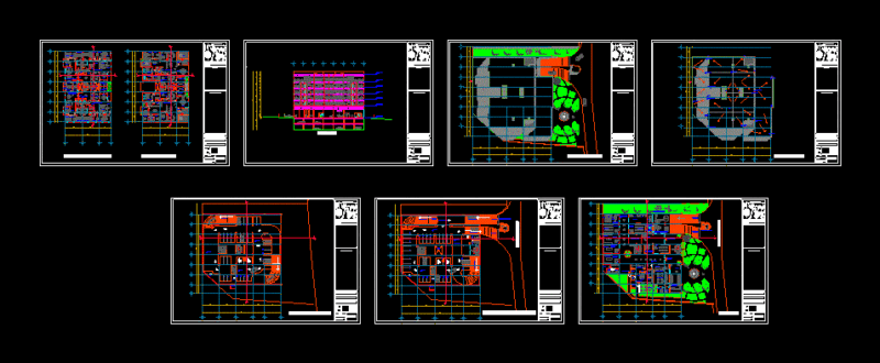 Departments Tower DWG Block for AutoCAD