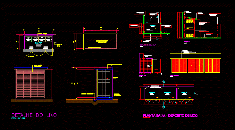 Deposit Lixo DWG Block for AutoCAD