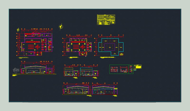 Design Inside A Bank DWG Section for AutoCAD