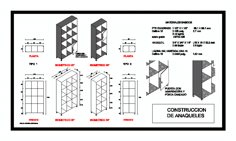 Design Metal Shelves DWG Block for AutoCAD