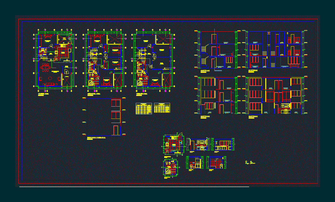 Detached House 3 Levels DWG Section for AutoCAD • Designs CAD