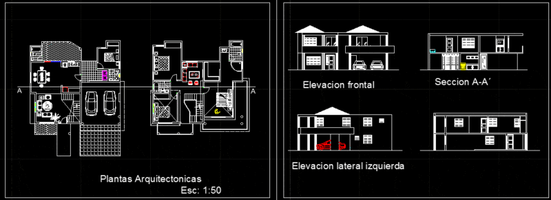 Detached House DWG Block for AutoCAD