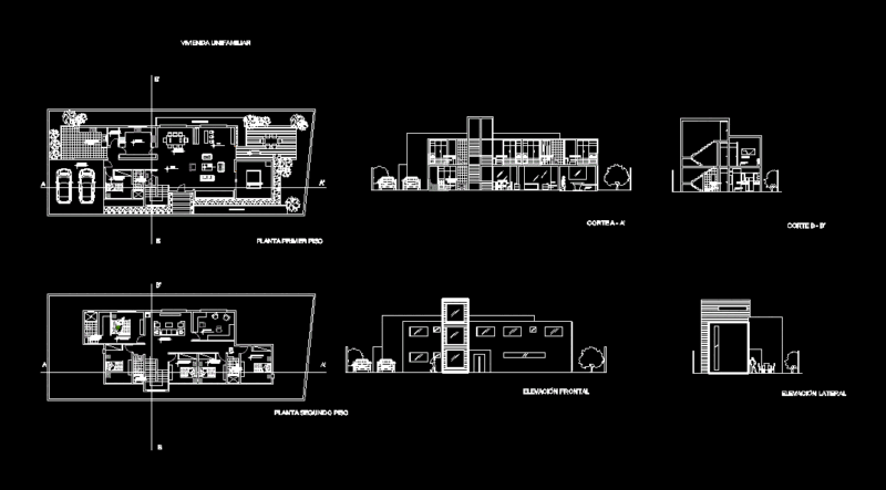 Detached House DWG Block for AutoCAD