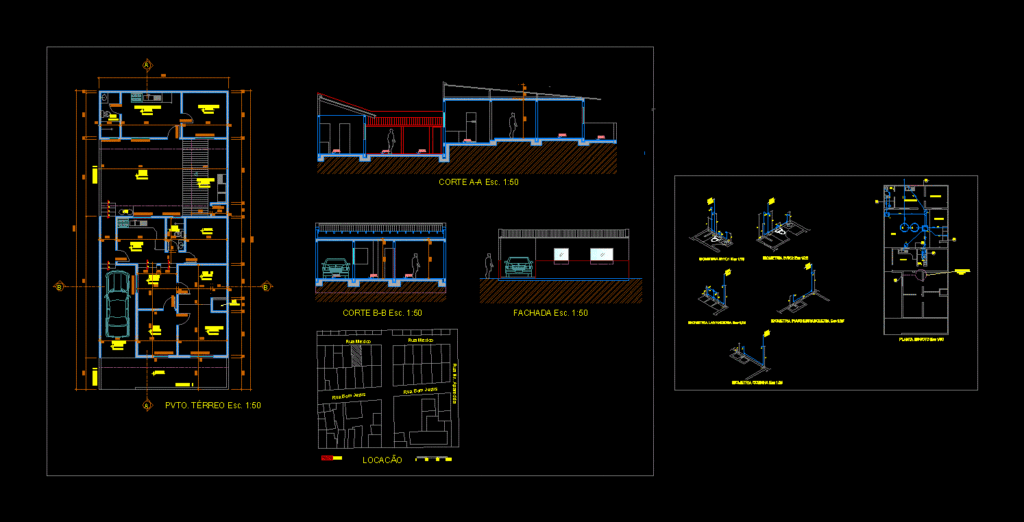 Detached House DWG Block for AutoCAD