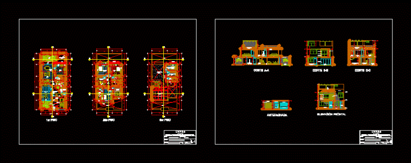 Detached House DWG Block for AutoCAD