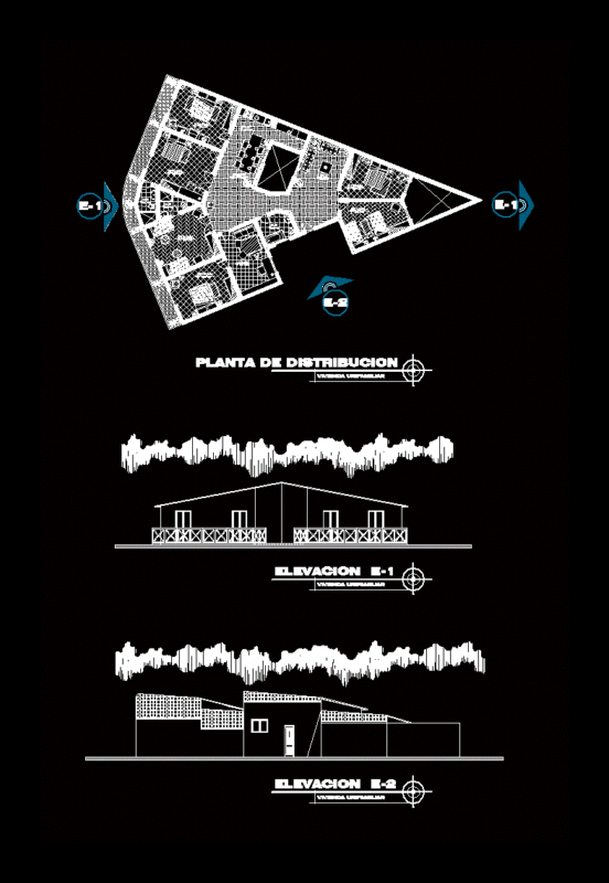 Detached House DWG Block for AutoCAD
