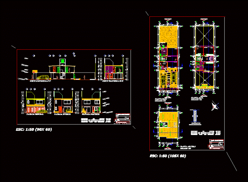 Detached House DWG Block for AutoCAD