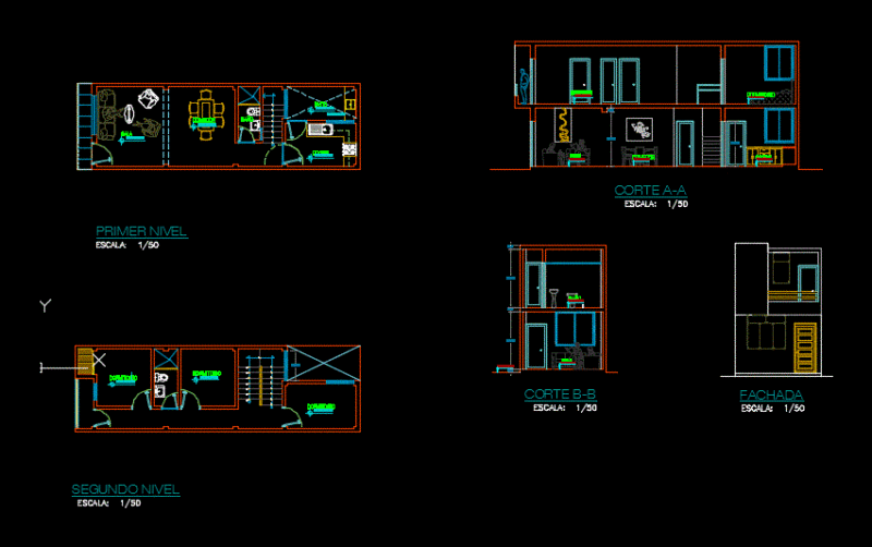 Detached House DWG Elevation for AutoCAD