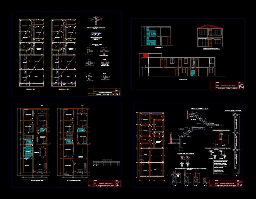 Detached House DWG Full Project for AutoCAD