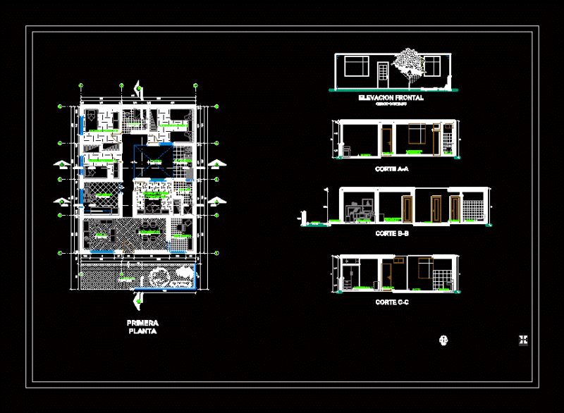 Detached House DWG Plan for AutoCAD
