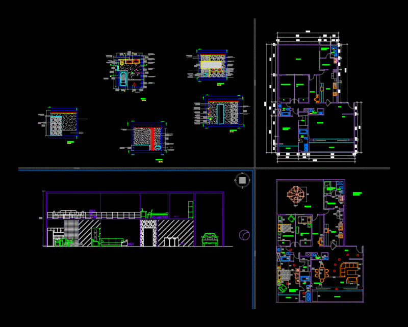 Detached House Two Levels DWG Block for AutoCAD