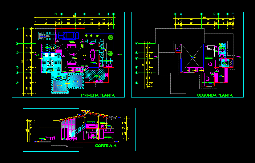 Two Story Small  House  2D DWG Plan  for AutoCAD   DesignsCAD