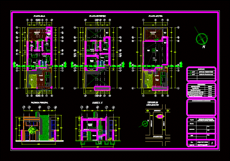 Detached Houses DWG Full Project for AutoCAD