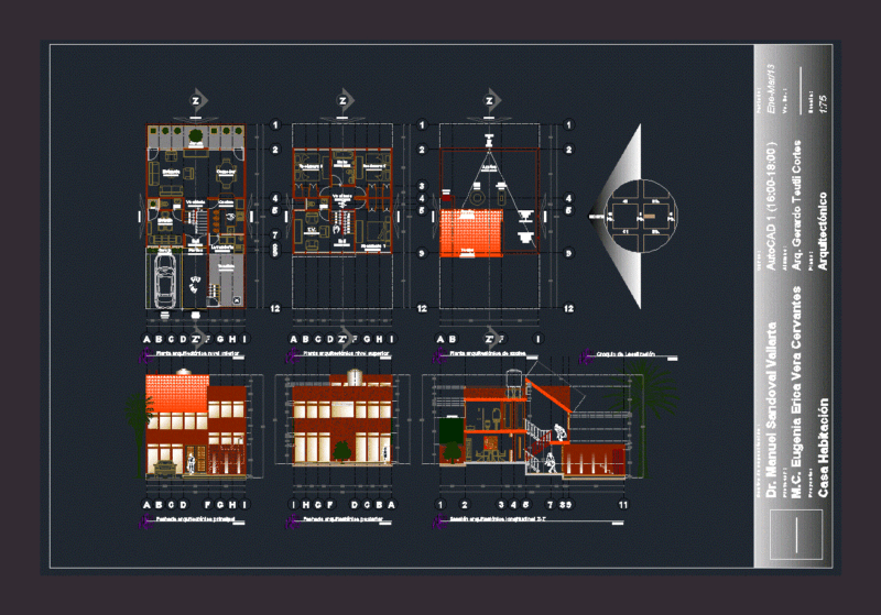 Detached Houses DWG Plan for AutoCAD