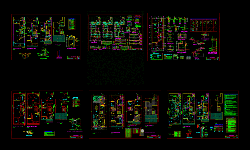 Detached Houses Housing DWG Block for AutoCAD