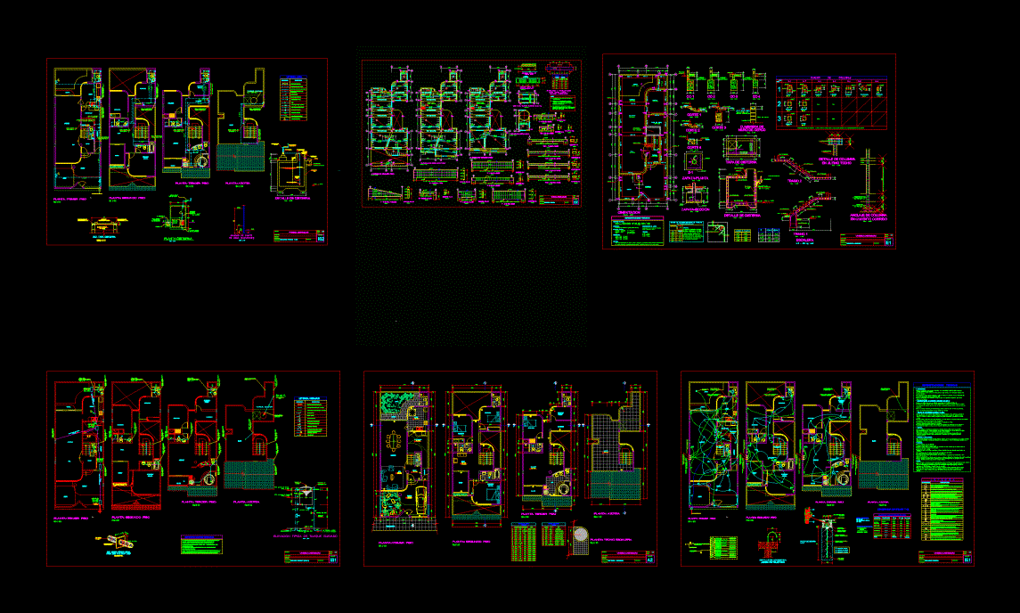 Detached Houses Housing DWG Block for AutoCAD • Designs CAD