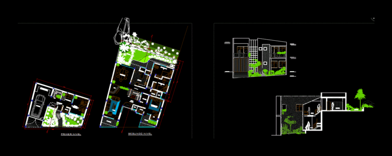 Detached Houses Lira Montesinos DWG Section for AutoCAD