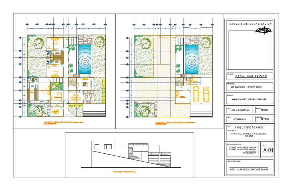 Detached Housing DWG Block for AutoCAD