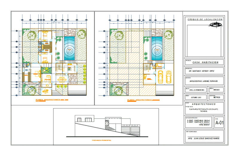 Detached Housing DWG Block for AutoCAD