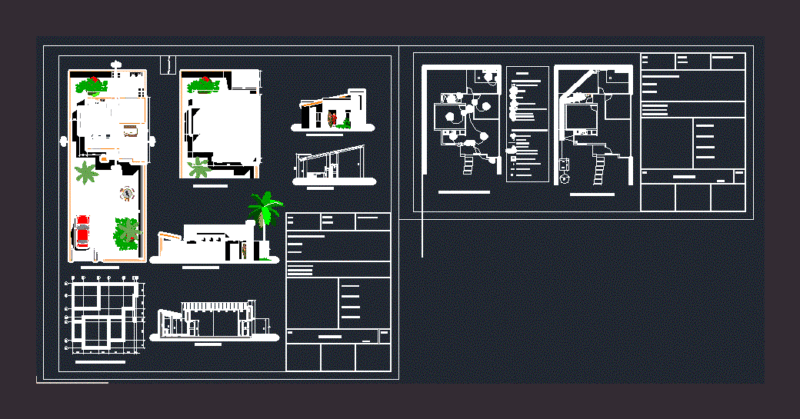 Detached Housing DWG Block for AutoCAD
