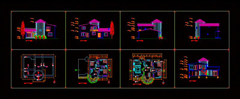 Detached Villa DWG Section for AutoCAD