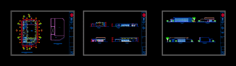 Development Multipurpose Room DWG Block for AutoCAD