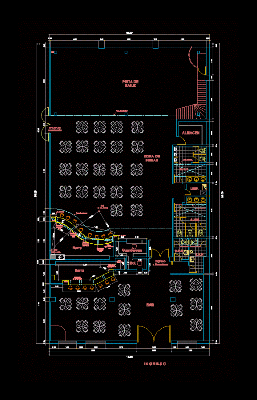 Disco Bar DWG Block for AutoCAD
