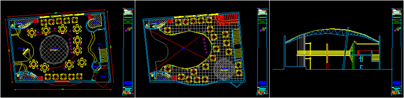 Discotheque DWG Section for AutoCAD