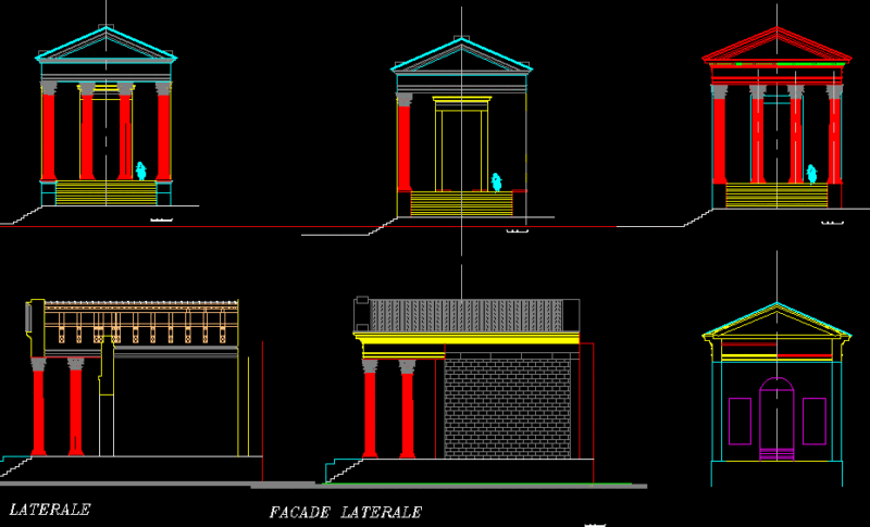 Dogga Temple DWG Block for AutoCAD