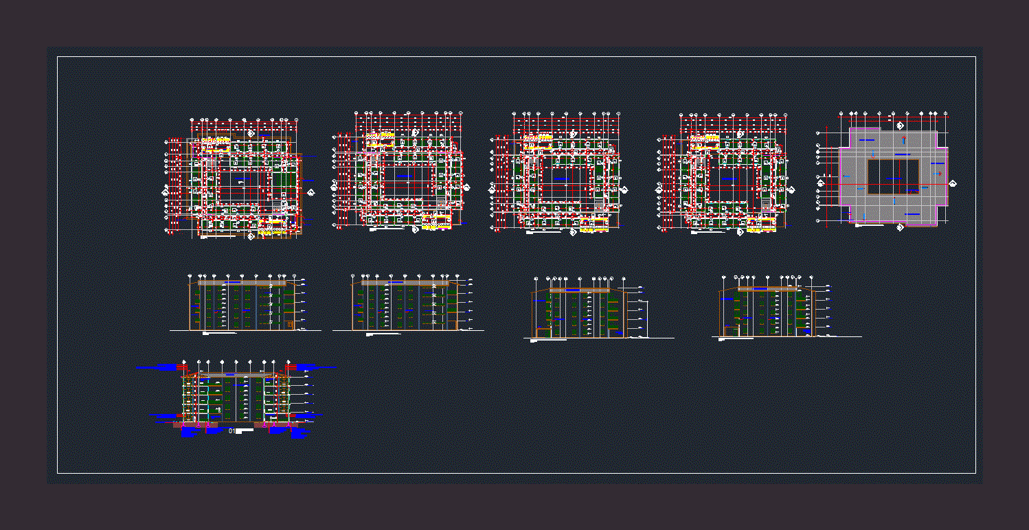 Dormitory Building DWG Section for AutoCAD • Designs CAD