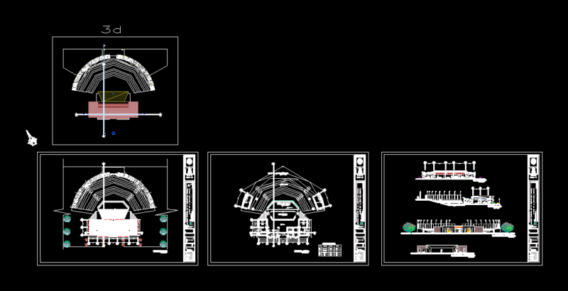 Draft Circular Amphitheater Amphitheater DWG Elevation for AutoCAD