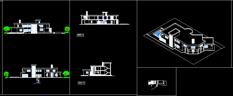 Drawing Villa DWG Block for AutoCAD