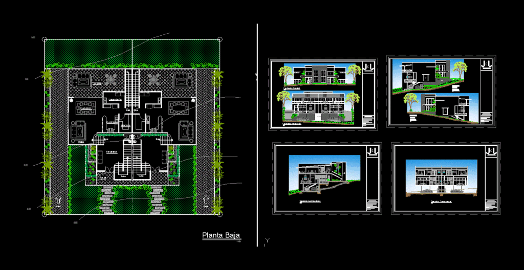Duplex Apartment DWG Block for AutoCAD