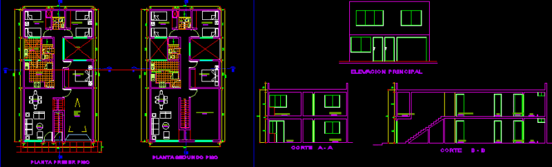 Duplex DWG Section for AutoCAD