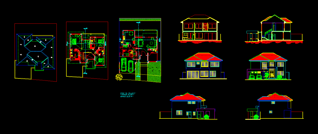 Duplex House DWG Block for AutoCAD