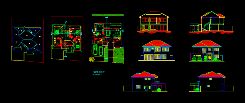 Duplex House DWG Block for AutoCAD