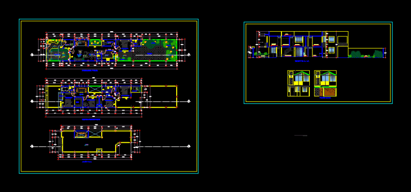 Duplex House DWG Block for AutoCAD