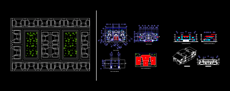 Duplex House DWG Block for AutoCAD