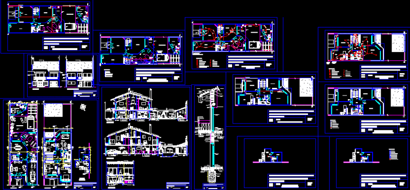 Duplex House DWG Section for AutoCAD