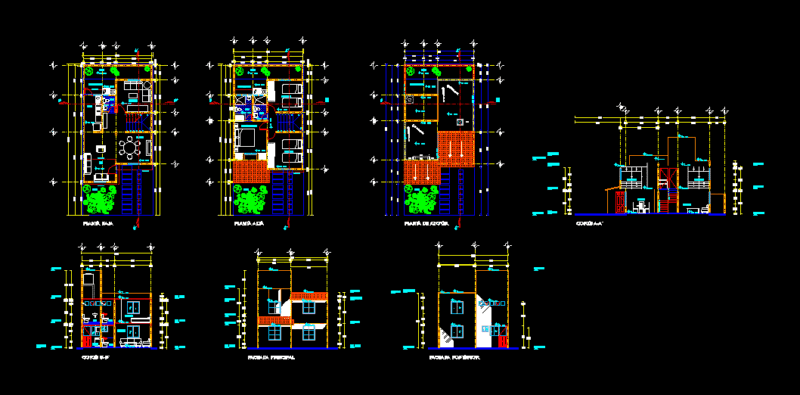 Duplex House DWG Section for AutoCAD