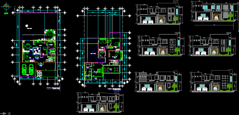 Duplex House DWG Section for AutoCAD