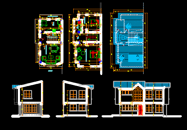 Duplex House DWG Section for AutoCAD • Designs CAD