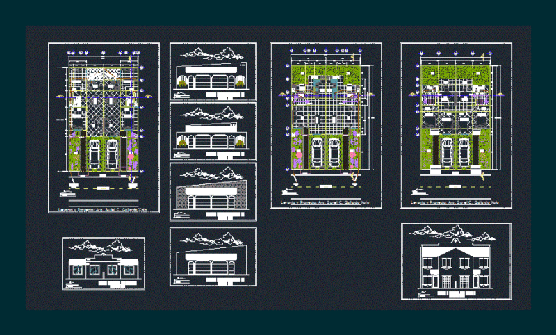 Duplex Houses DWG Block for AutoCAD