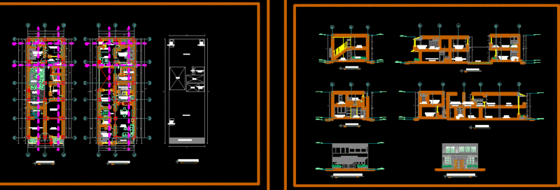 Duplex Housing DWG Section for AutoCAD