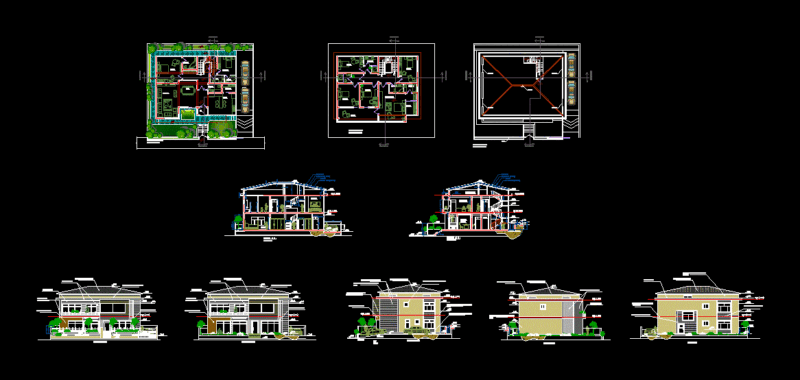 Duplex Housing Project DWG Full Project for AutoCAD