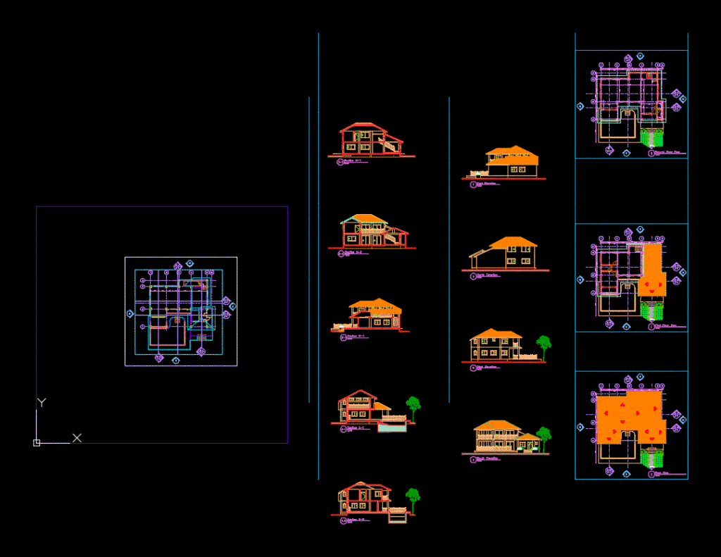 Duplex Villa 3D DWG Plan for AutoCAD
