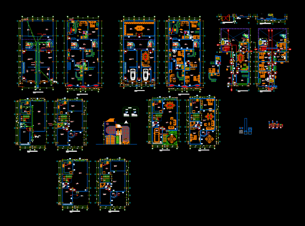Dwelling DWG Section for AutoCAD