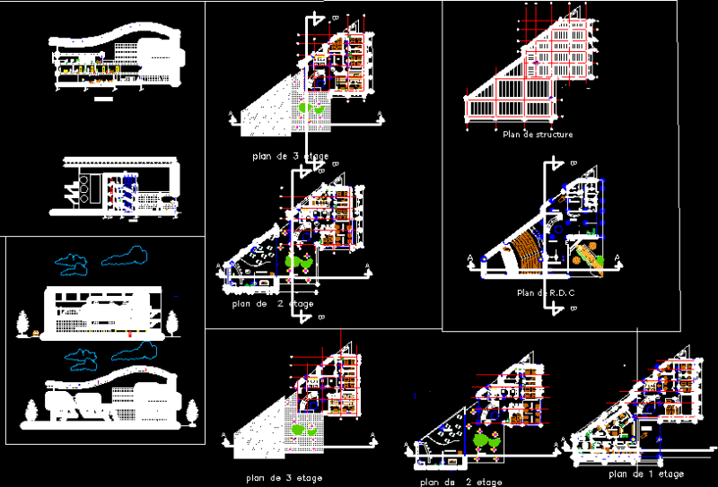 School and Convention Center 2D DWG Design Plan for AutoCAD